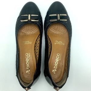 European Shiny Leather Heeled Flats